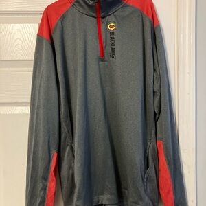 Chicago Blackhawks NHL 1/4 Zip Pullover Gray Red Mens Large